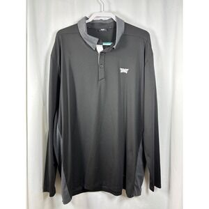 PXG Mens Black Long Sleeve Golf Polo Shirt 2XL Athletic Performance‎